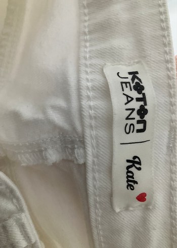 Fermuarlı Beyaz Kadın Kot Pantolon - Görsel 3