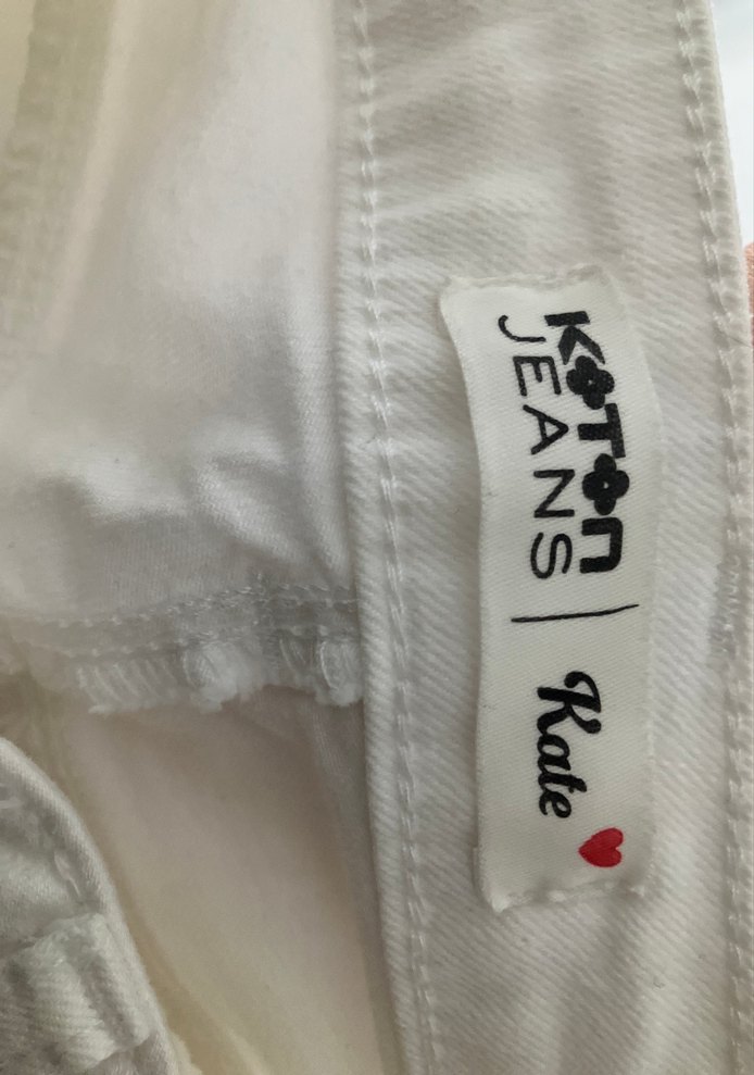 Fermuarlı Beyaz Kadın Kot Pantolon - Görsel 3