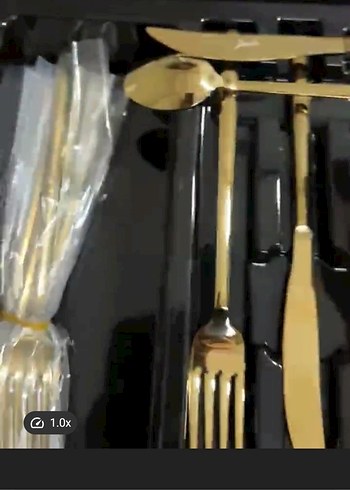 Altın Renkli Parlak Çatal Kaşık Seti jumbo marka - Görsel 5