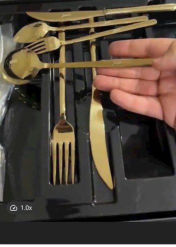 Altın Renkli Parlak Çatal Kaşık Seti jumbo marka - Görsel 8