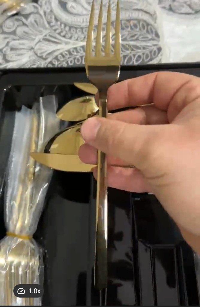 Altın Renkli Parlak Çatal Kaşık Seti jumbo marka - Görsel 4