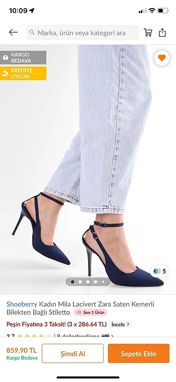 Zara model Lacivert Stiletto Topuklu Ayakkabı