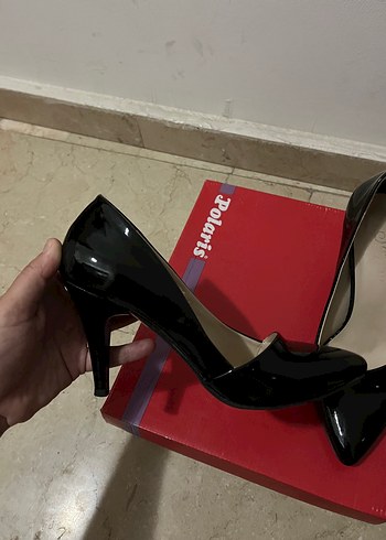 38 Beden siyah Renk Siyah Rugan Stiletto Kadın