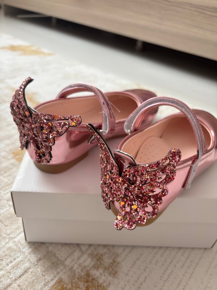 Kız Çocuk Parlak Pembe Tokalı Babet - Görsel 2