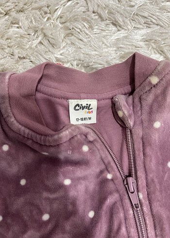 Kız Bebek Mor Fermuarlı Tulum - Görsel 3