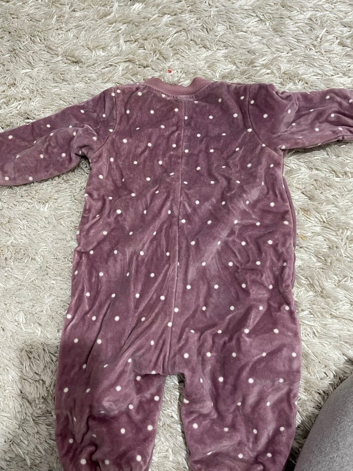 Kız Bebek Mor Fermuarlı Tulum - Görsel 2