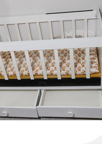 Beyaz Bebek Beşiği ve Çekmeceli Sepet - Görsel 4