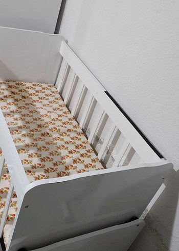 Beyaz Bebek Beşiği ve Çekmeceli Sepet - Görsel 5