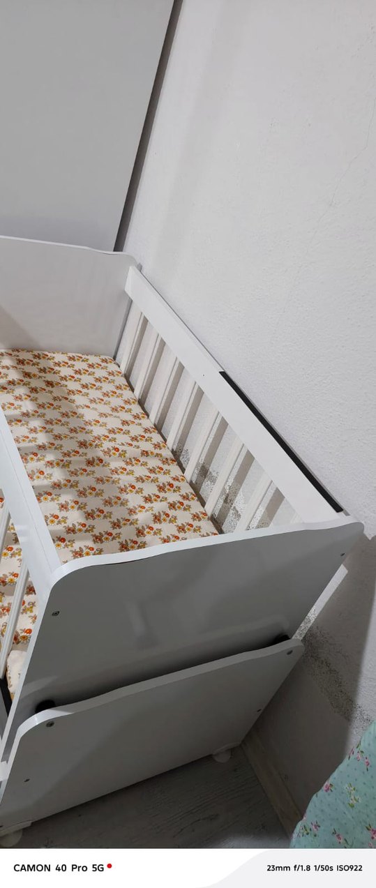 Beyaz Bebek Beşiği ve Çekmeceli Sepet - Görsel 5