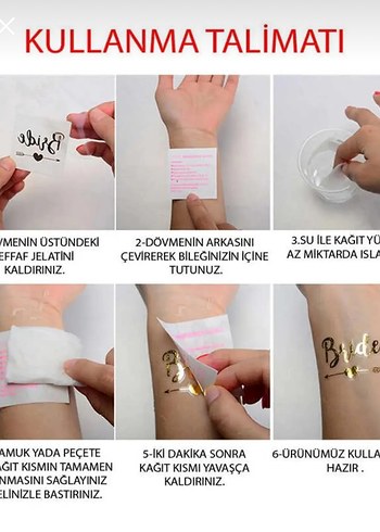 Parlak Altın Bride geçici dövme - Görsel 3