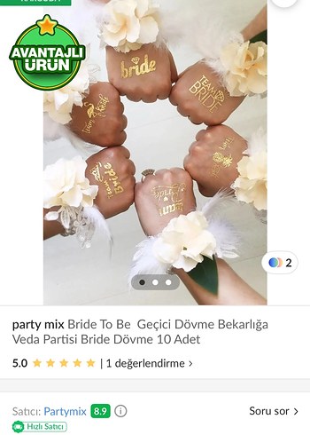 Parlak Altın Bride geçici dövme - Görsel 2