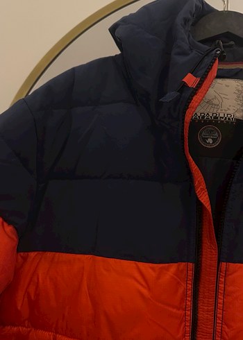 Turuncu Lacivert Kapitone Erkek Mont - Görsel 3