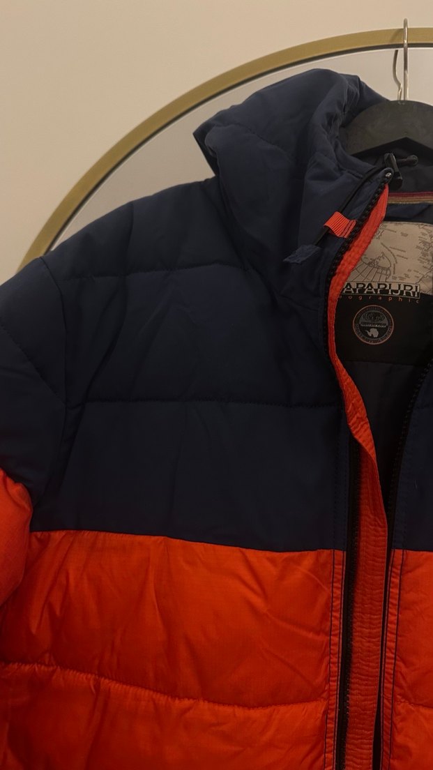 Turuncu Lacivert Kapitone Erkek Mont - Görsel 3