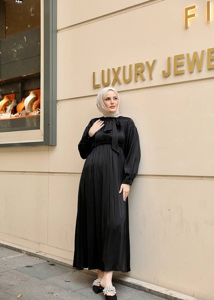 Abiye elbise saten - Görsel 4