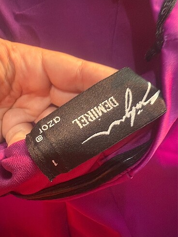 Fuşya tek kollu abiye - Görsel 6