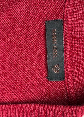 Bordo Düğmeli Uzun Örgü Kadın Hırka - Görsel 3