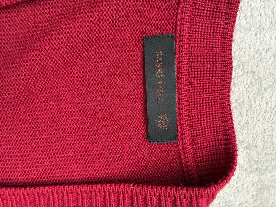 Bordo Düğmeli Uzun Örgü Kadın Hırka - Görsel 3