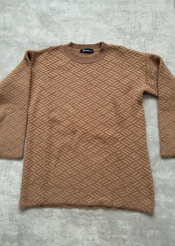 Kadın Kahverengi zigzag desenli kazak - Görsel 2