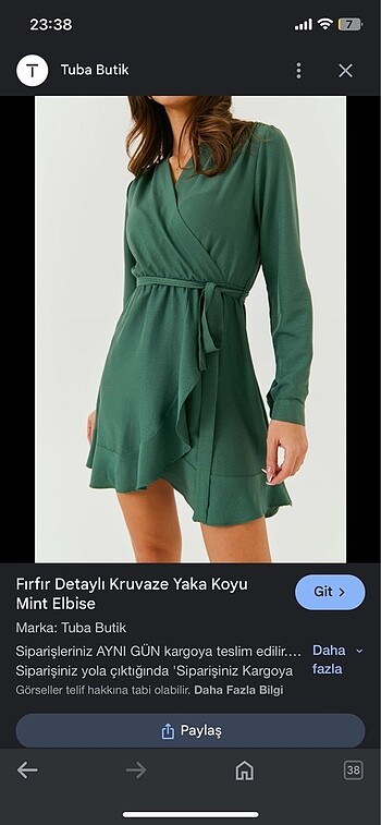 yeşil elbise