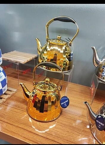Çelik paslanmaz Gold demlik seti