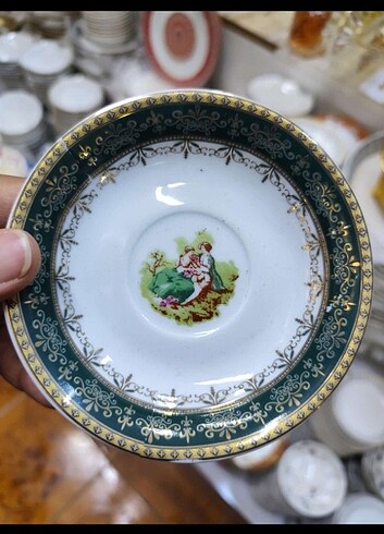 6 lı takım porselen çay tabağı 