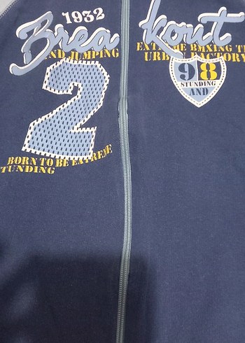 Erkek Çocuk Mavi Fermuarlı Kapüşonlu Sweatshirt - Görsel 3