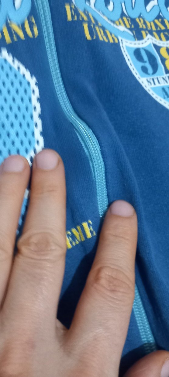 Erkek Çocuk Mavi Fermuarlı Kapüşonlu Sweatshirt - Görsel 5