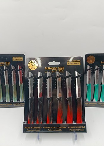 Solingen Paslanmaz Çelik 6'lı Yeşil Bıçak Seti - Görsel 2