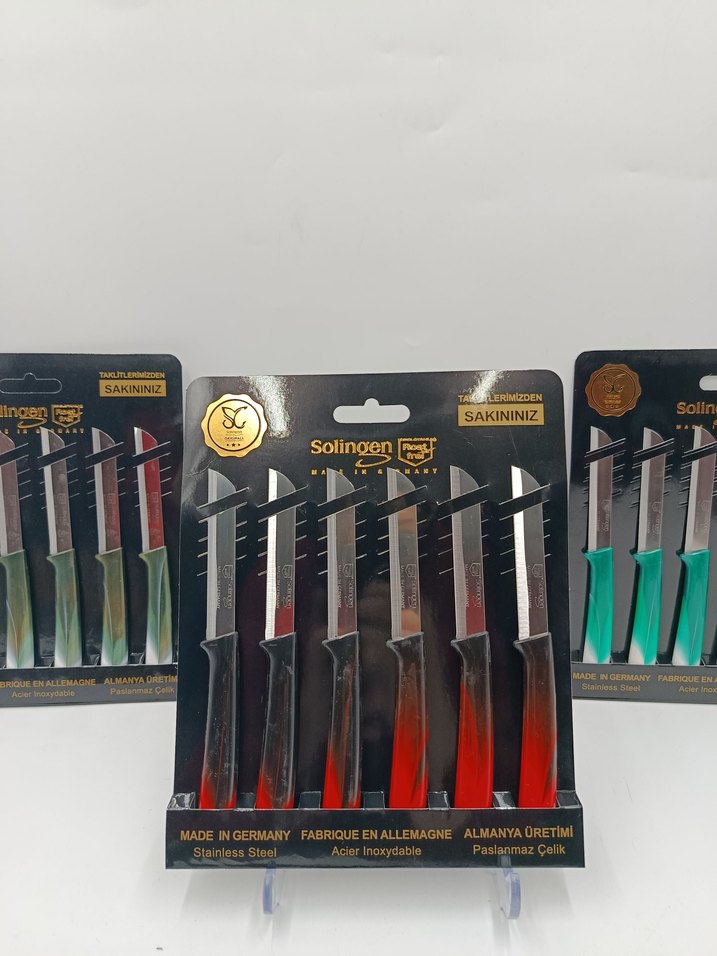 Solingen Bordo Paslanmaz Çelik Bıçak Seti 6'lı - Görsel 2