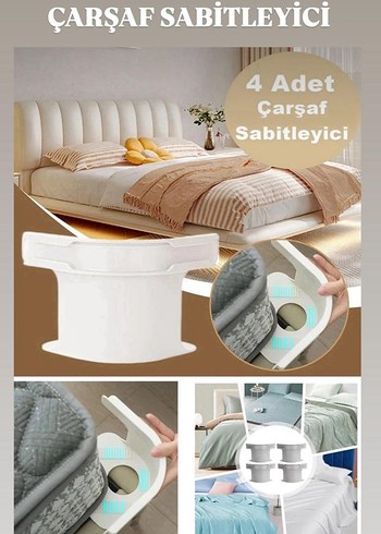 4'lü Çarşaf Düzenleyici Seti - Görsel 2