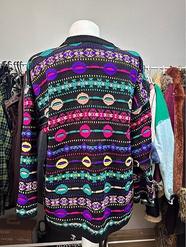 l Beden Vintage Grunge Bohem Renkli Kazak
