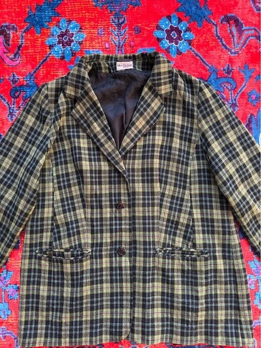 Von Dutch Ekoseli Vintage Y2k Retro Kadın Blazer Ceket