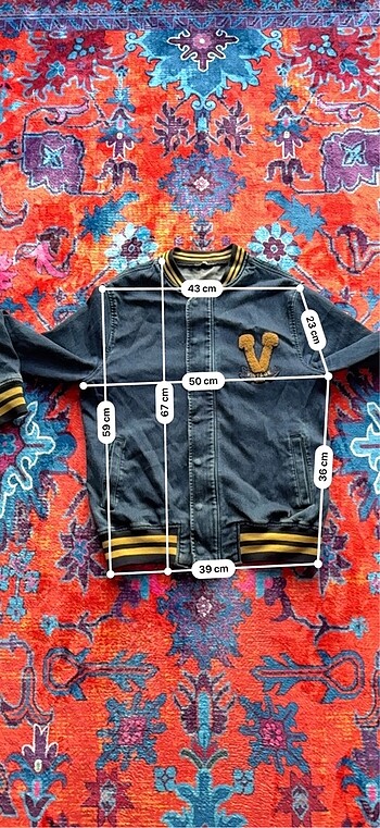 s Beden mavi Renk Ltb Vintage Denim Şerit Detaylı Kot Bomber Ceket