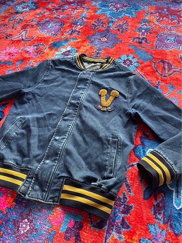 LTB Ltb Vintage Denim Şerit Detaylı Kot Bomber Ceket