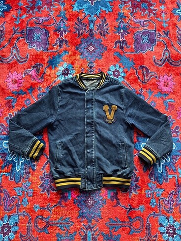 Ltb Vintage Denim Şerit Detaylı Kot Bomber Ceket