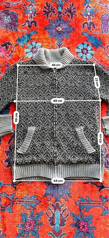 xl Beden gri Renk Gianni Lupo Gri Vintage Desenli Hırka