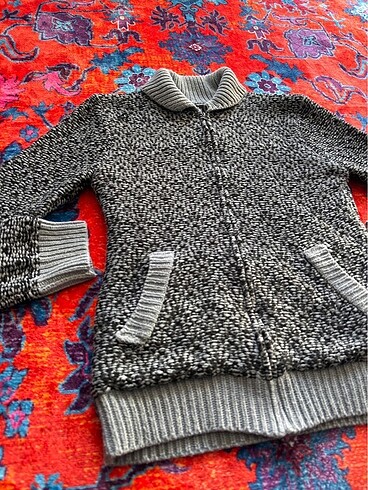 xl Beden Gianni Lupo Gri Vintage Desenli Hırka