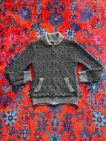 Gianni Lupo Gri Vintage Desenli Hırka