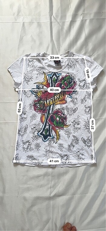 l Beden çeşitli Renk Hard Soda Y2k Çiçek Desenli Vintage Kadın Tişört