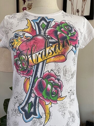 l Beden Hard Soda Y2k Çiçek Desenli Vintage Kadın Tişört