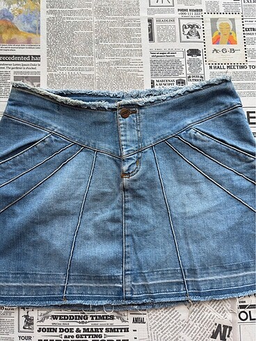 27 Beden Vintage Wrangler Kısa Kot Etek