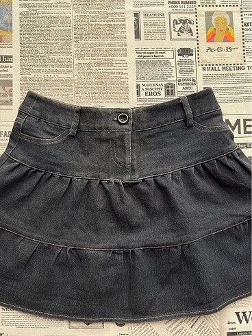 xs Beden Grunge Pile Detaylı Kısa Etek