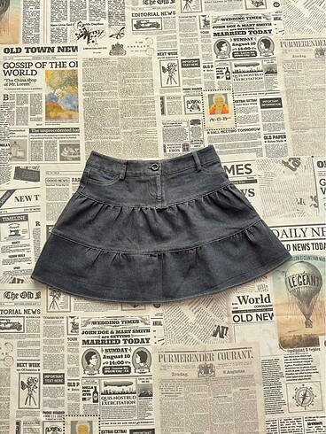 Grunge Pile Detaylı Kısa Etek