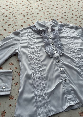 Zara Düğmeli Beyaz Nakışlı Bohem Gömlek