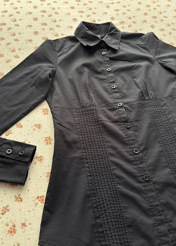 Stradivarius Düğmeli Siyah Uzun Kollu Gömlek