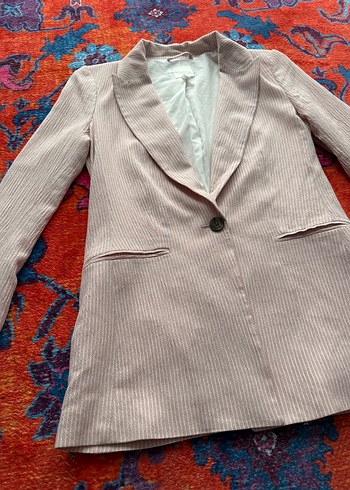 H&M Düğmeli Pembe Kadın Blazer Ceket