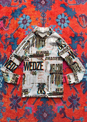 s Beden Renkli Baskılı Uzun Kollu Yarım Balıkçı Sweatshirt