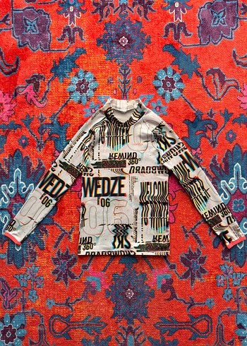 Renkli Baskılı Uzun Kollu Yarım Balıkçı Sweatshirt