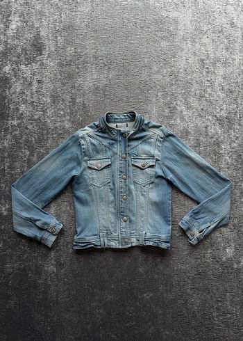 Diğer Dugmeli Dik Yaka Denim Ceket