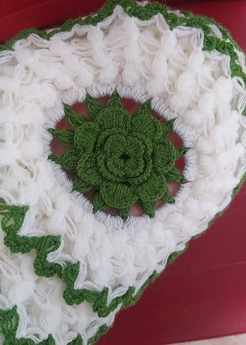 Yeşil Beyaz Örgü banyo lifi - Görsel 4